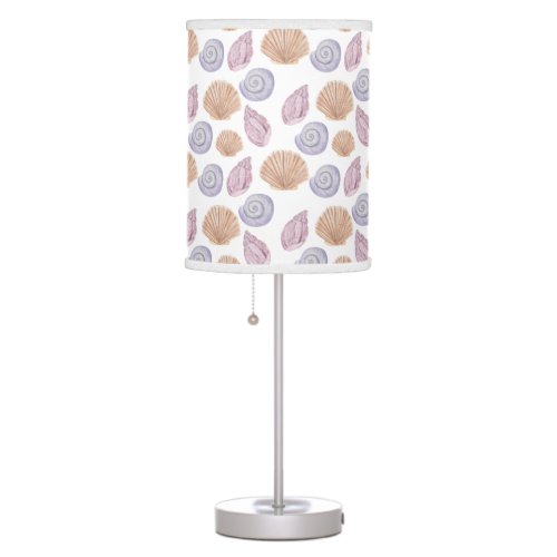 Ocean Seashells Beach Pastel Design Table Lamp