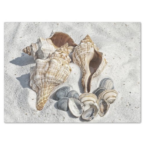 Ocean Seashells Beach Sand Decoupage Tissue Paper