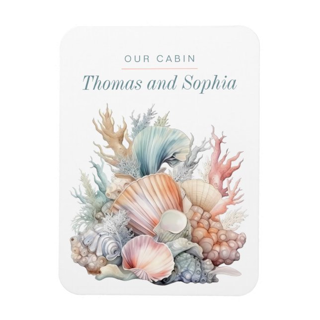 Ocean Seashells Cruise Ship Stateroom Magnet (Vertical)