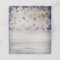 Ocean Seashells Gold and Navy Nautical Place Card