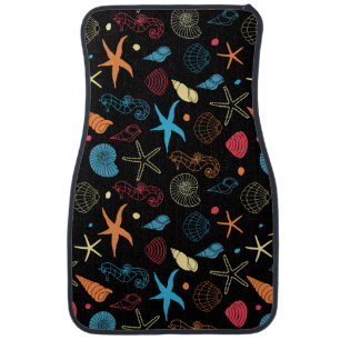 Ocean Seashells Seahorses & Starfish Sea Life Car Floor Mat