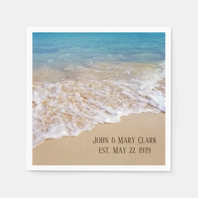 Ocean Seashore and Sand Napkins (Front)