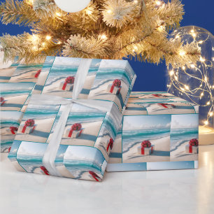 Ocean Seashore Christmas Gift Wrapping Paper