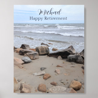 Ocean Seaside Beach Photo Special Message and Name Foam Core Photo Tile