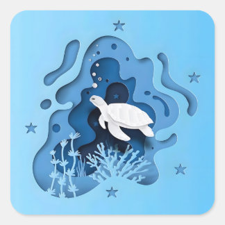 Ocean serenity square sticker