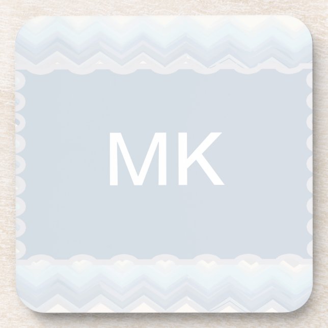 Ocean Shades Watercolor Chevron Beverage Coaster (Front)