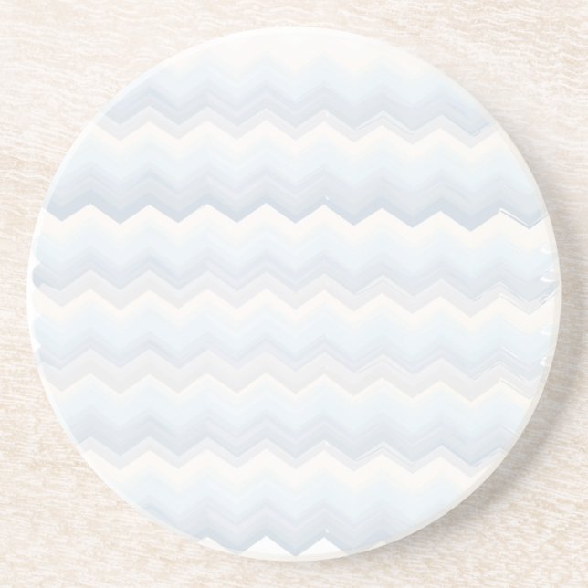 Ocean Shades Watercolor Chevron Drink Coaster (Front)