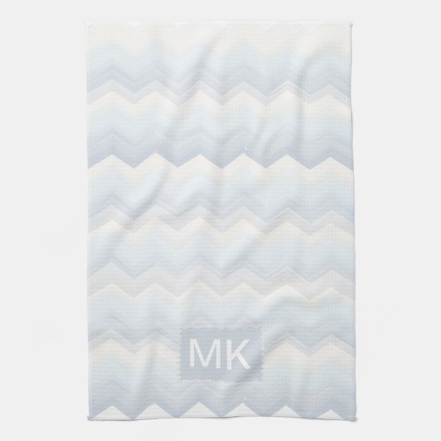Ocean Shades Watercolor Chevron Kitchen Towel (Vertical)