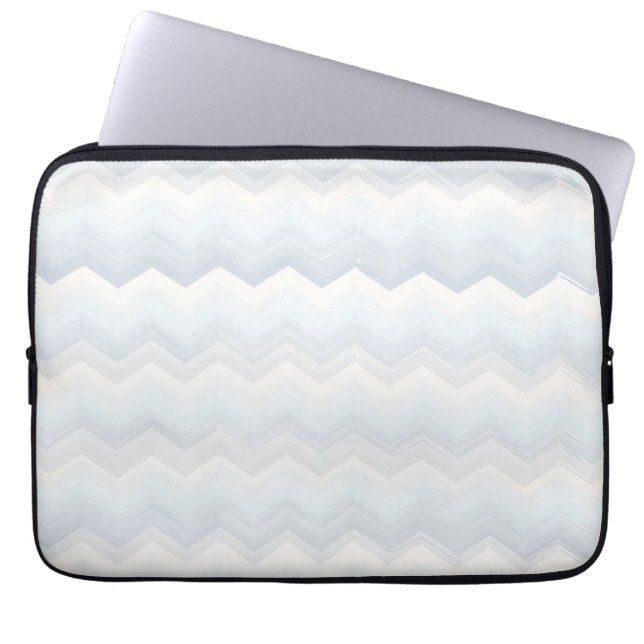 Ocean Shades Watercolor Chevron Laptop Sleeve (Front)