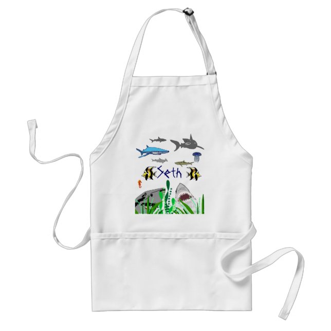Ocean Shark (custom name) Apron (Front)