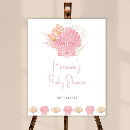 Ocean Shell Baby Shower Welcome Sign