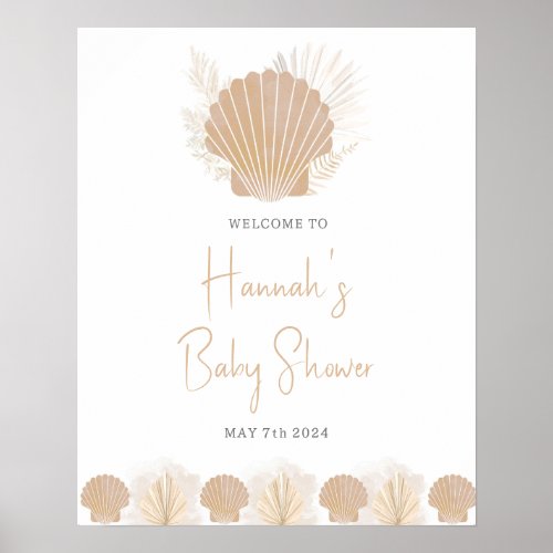 Ocean Shell Baby Shower Welcome Sign