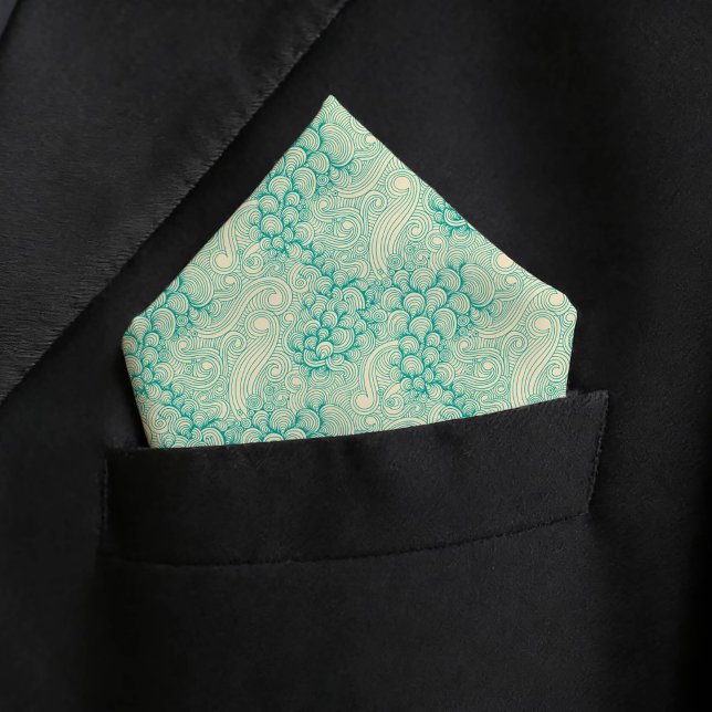 Ocean Shells Sea Waves Abstract Pocket Square Bandana (Creator Uploaded)