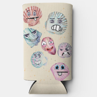 ocean shells seltzer can cooler