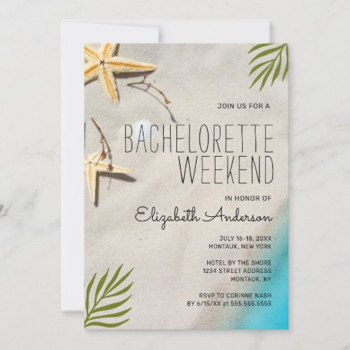 Ocean Shore Beach Bachelorette Weekend Invitation