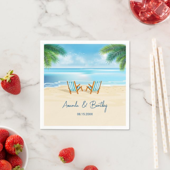 Ocean Shore Beach Chairs Napkins (Insitu)