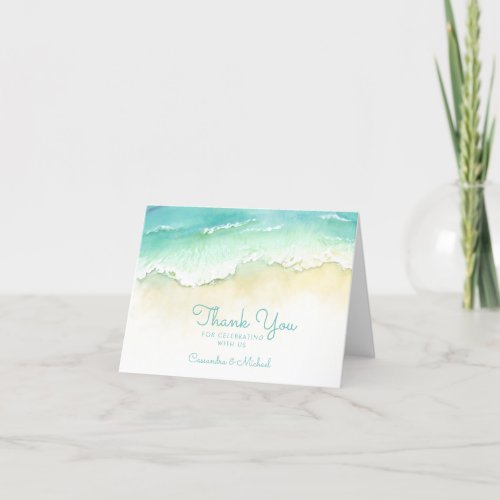 Ocean Shore  Beach  Thank You Card