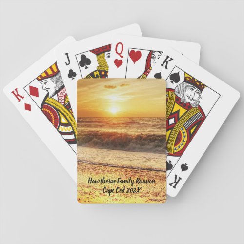 Ocean Shoreline at Sunset Family Souvenir Playing Cards