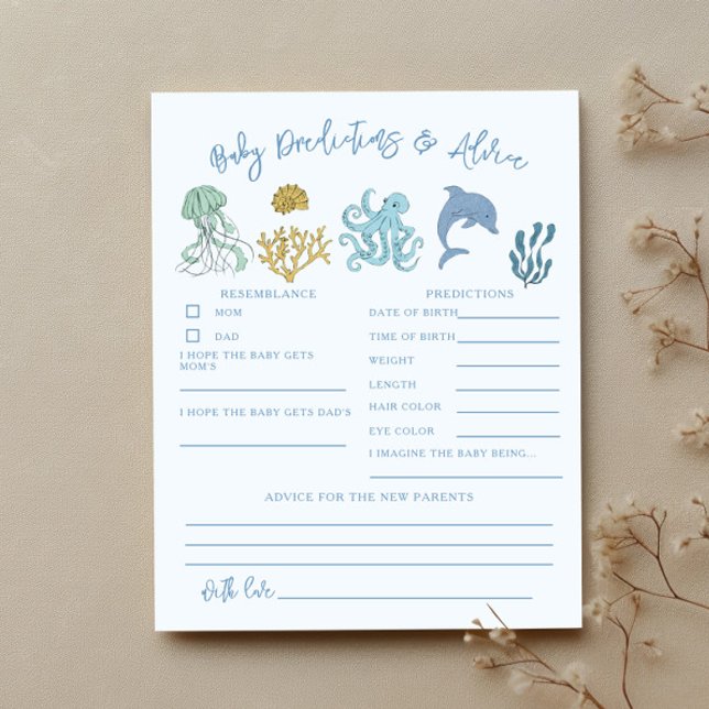 Ocean Shower Baby Predictions & Advice Card (Creator Uploaded)