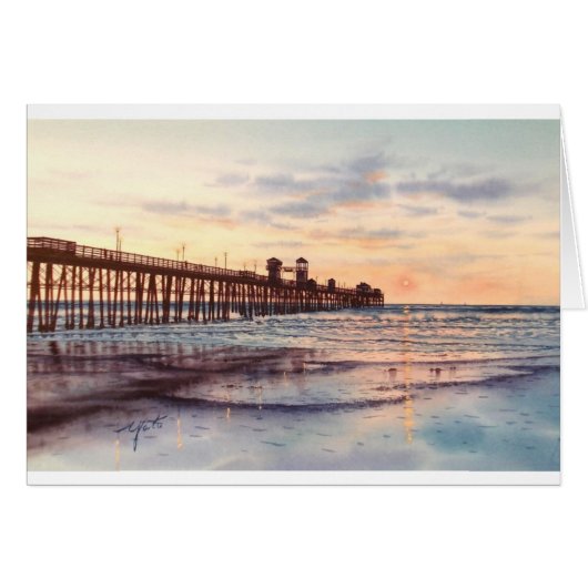OCEAN SIDE PIER SUNSET CARDS (Front Horizontal)