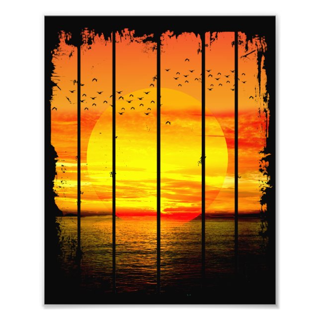 OCEAN SIMPLE SUNSET PHOTO PRINT (Front)