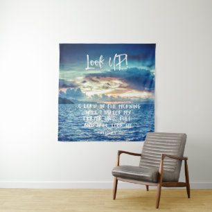 Ocean Skies with Prayer Bible Verse Tapestry