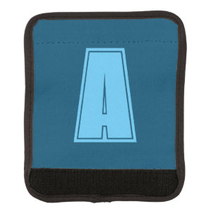 Ocean & Sky Blue Initial Monogram Calligraphy Chic Luggage Handle Wrap