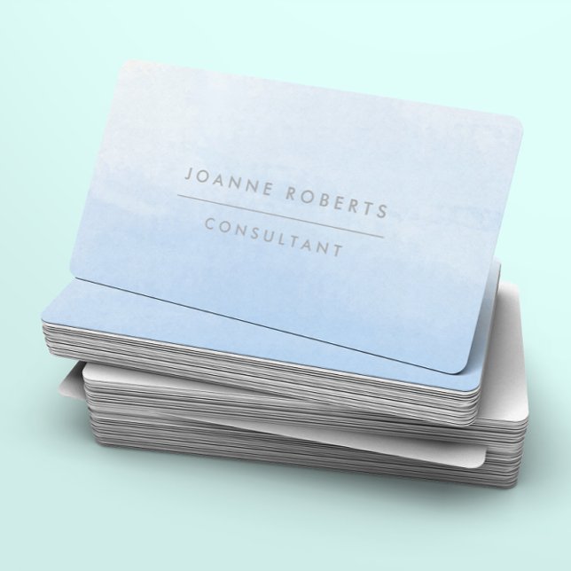 Ocean Sky Blue Ombre Beauty or Professional Business Card (Creator Uploaded)