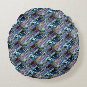 #OCEAN&SKY #THESURFINGMERMAID @ MAGHIE.ORG ROUND PILLOW