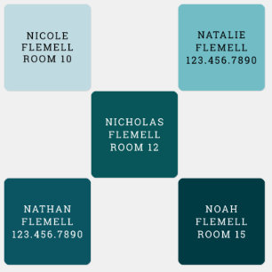 Ocean Small Square Waterproof Adhesive Kids' Labels