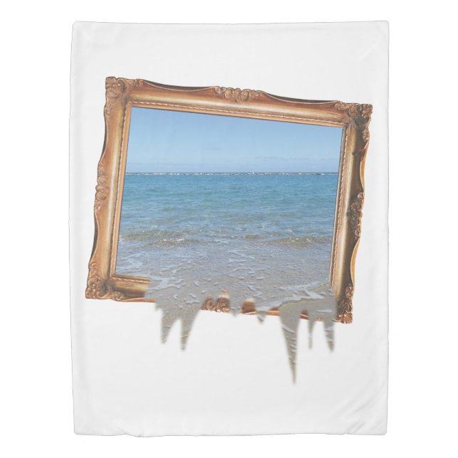 Ocean Spilling Out of Picture Frame Duvet Cover (Front)