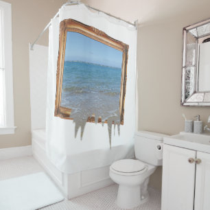 Ocean Spilling Out of Picture Frame Shower Curtain
