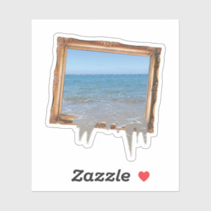 Ocean Spilling Out of Picture Frame Sticker