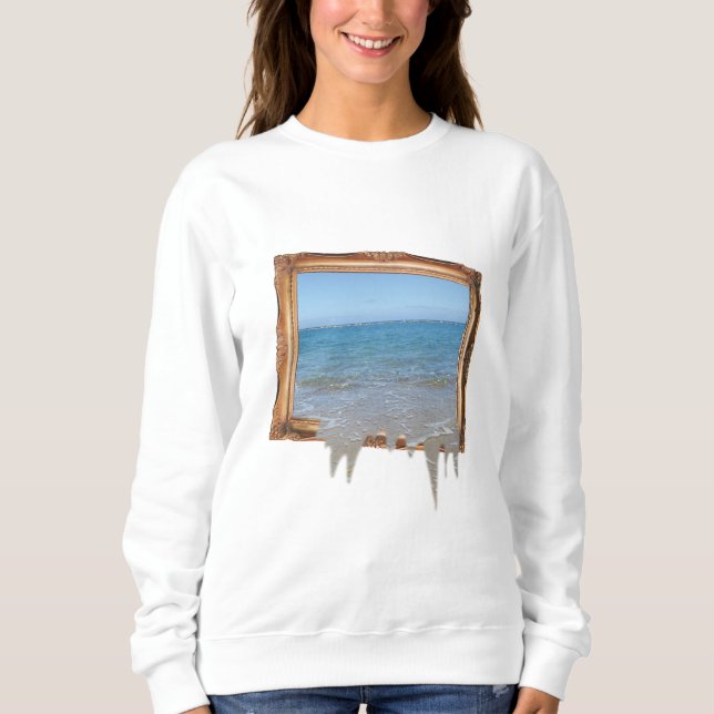 Ocean Spilling Out of Picture Frame Sweatshirt (Front)