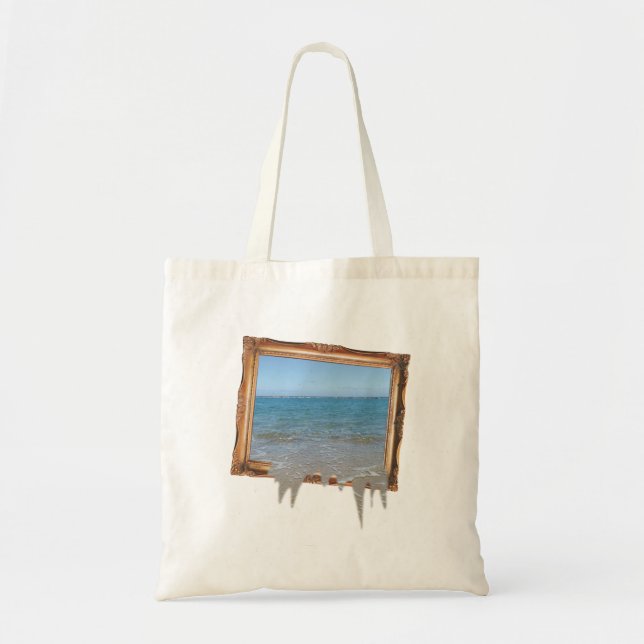 Ocean Spilling Out of Picture Frame Tote Bag (Front)
