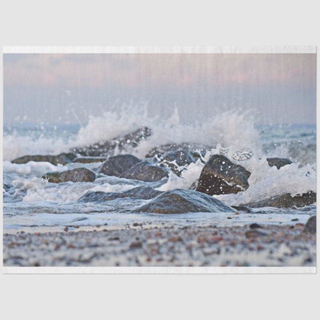 Ocean Splash 20x30  Decoupage Tissue Paper (Front)