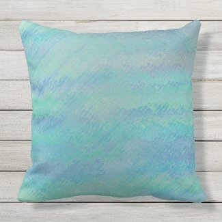 Ocean Splash Blue Green Outdoor Pillow 20x20