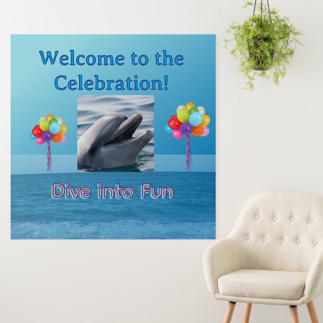 Ocean Splash Dolphin Welcome Foam Board (In Situ (Wall))