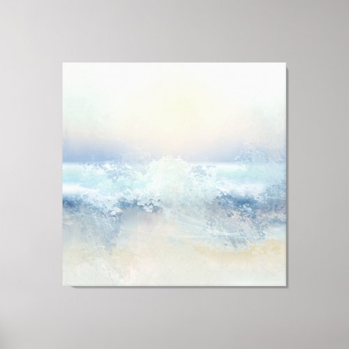 Ocean Splash In A Misty Golden Sunset Canvas Print