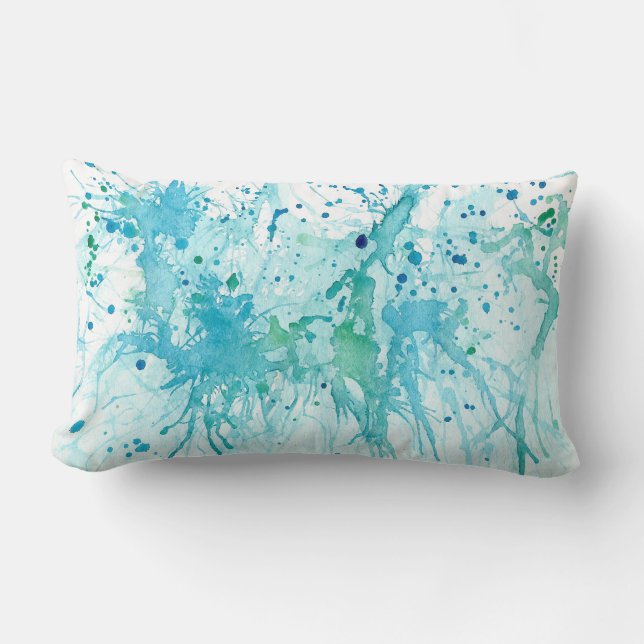 Ocean Splatter Lumbar Pillow (Front)