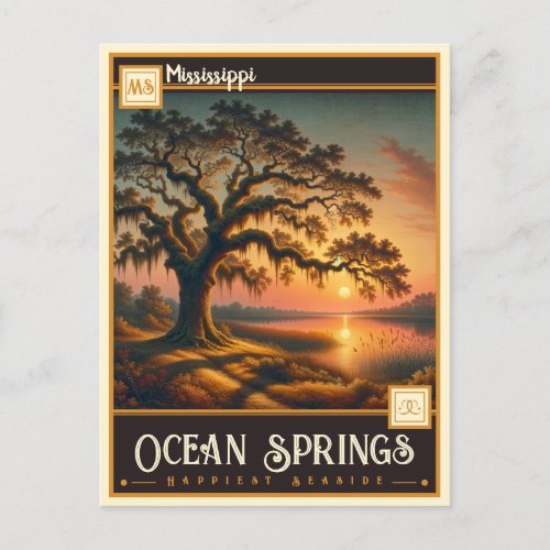 Ocean Springs Mississippi   Vintage Postcard
