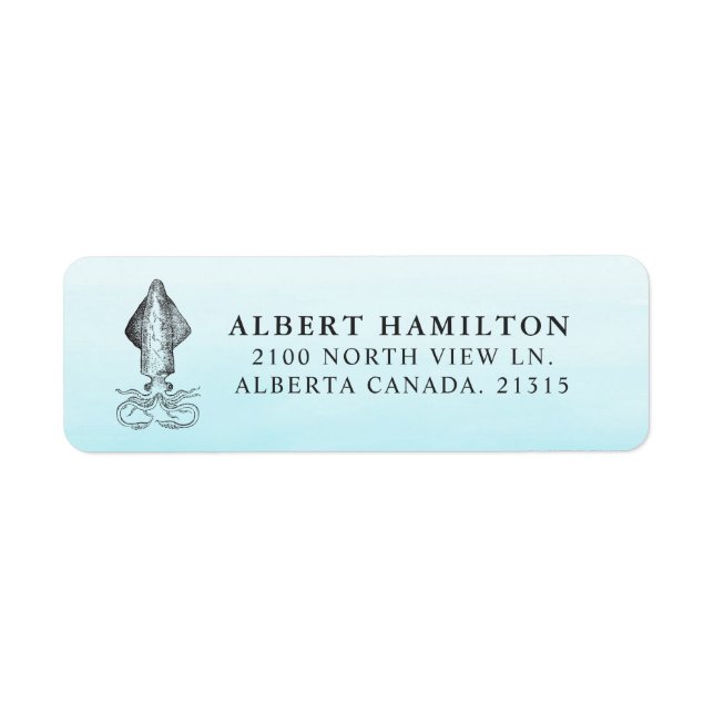 Ocean Squid | Personalized Return Address Label (Front)