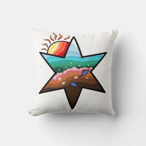 Ocean Star Sunset Throw Pillow