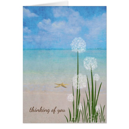 ocean starfish and beach flowers cards (Front)