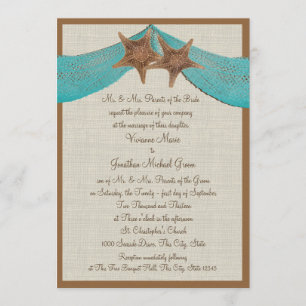 Ocean Starfish and Net Wedding Invitation