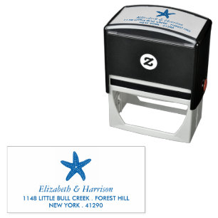 Ocean Starfish Beach Return Address Self-inking Stamp