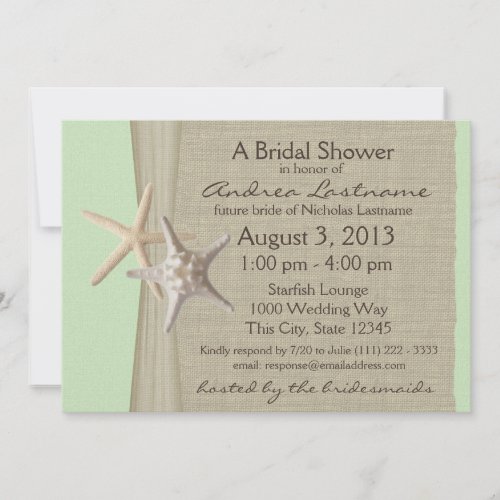 Ocean Starfish Bridal Shower Personalized Announcement