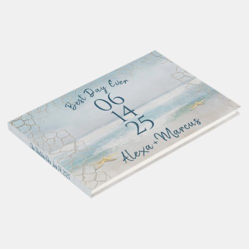 Ocean Starfish On Beach Watercolor Guest Book