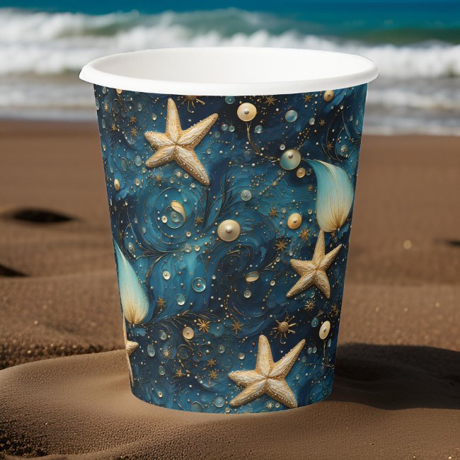 Ocean Starfish Pattern Paper cups