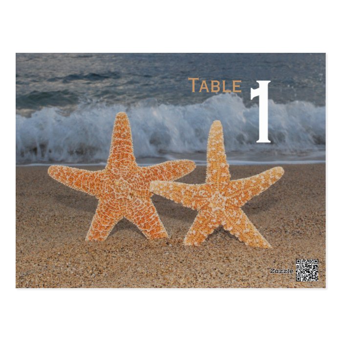 Ocean Starfish Table Number Postcard